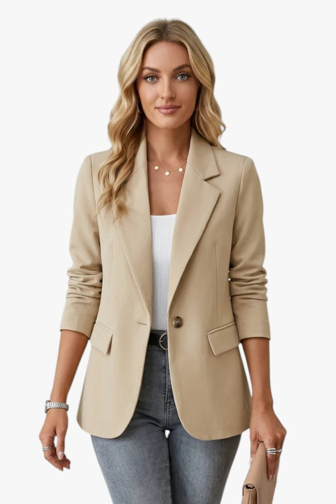 Damen Modischer Blazer mit Kragen und Knöpfen