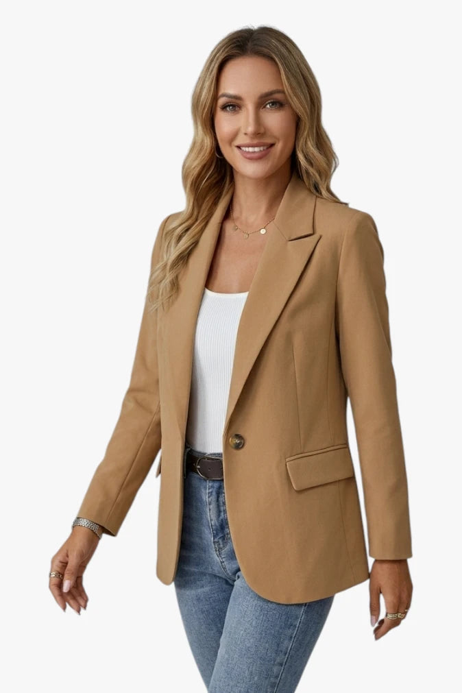 Damen Modischer Blazer mit Kragen und Knöpfen