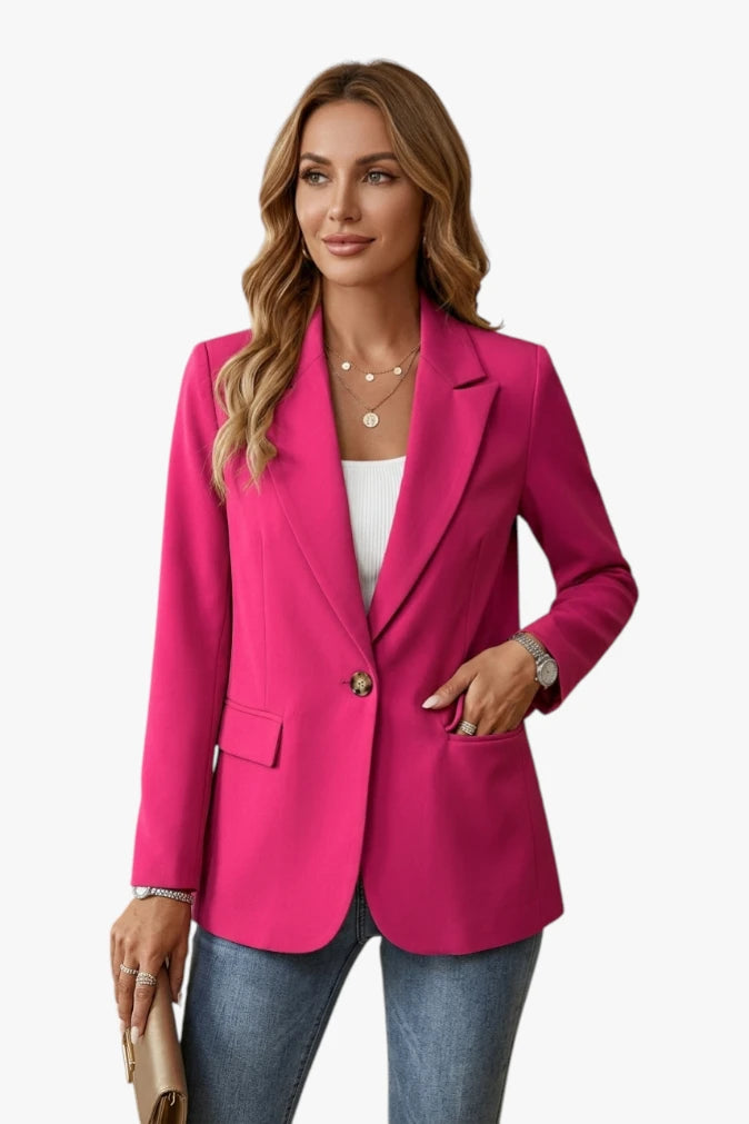 Damen Modischer Blazer mit Kragen und Knöpfen