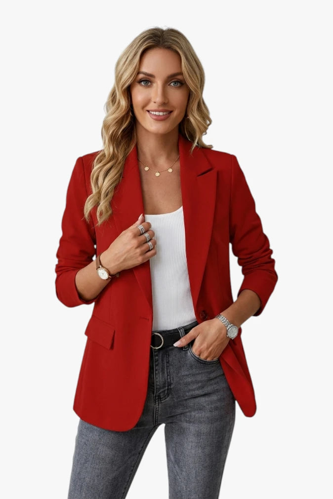 Damen Modischer Blazer mit Kragen und Knöpfen