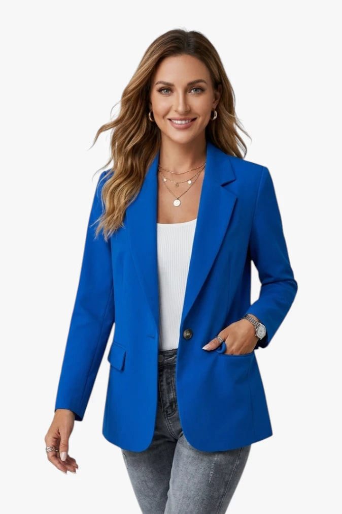 Damen Modischer Blazer mit Kragen und Knöpfen
