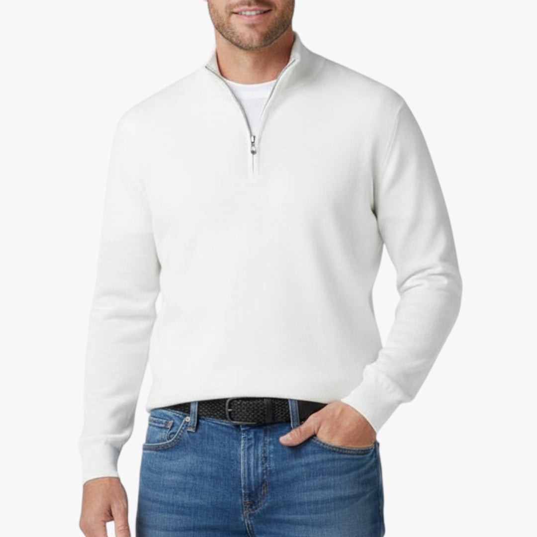 Herren Halbzip Pullover mit Reißverschlusskragen und Komfort-Passform