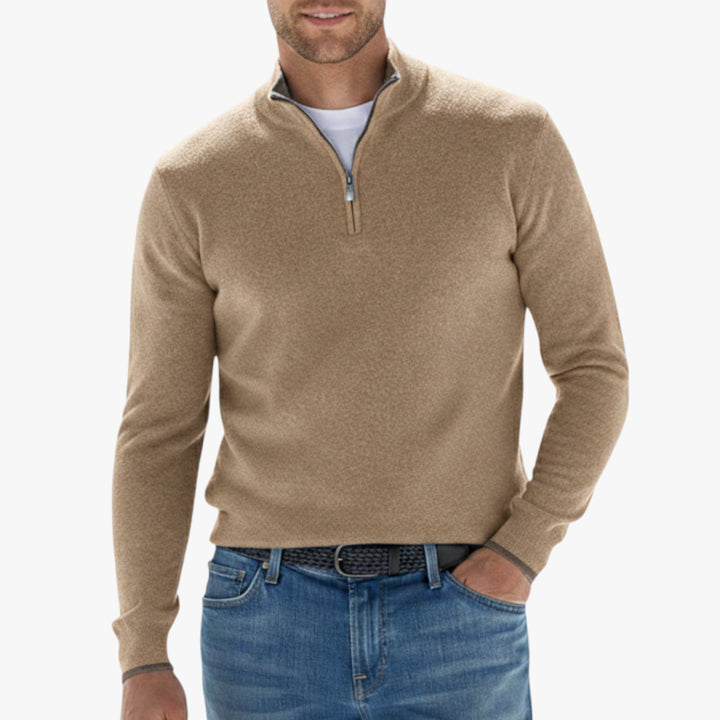 Herren Halbzip Pullover mit Reißverschlusskragen und Komfort-Passform