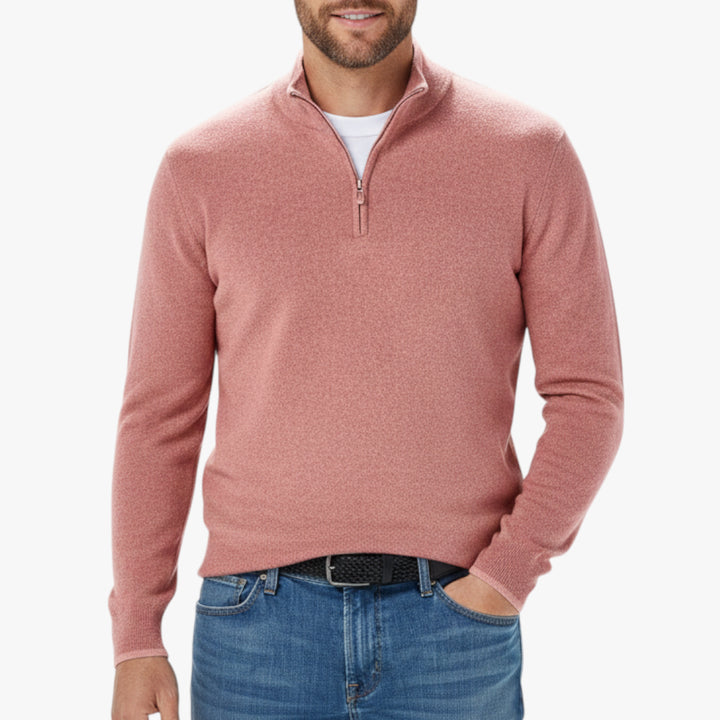 Herren Halbzip Pullover mit Reißverschlusskragen und Komfort-Passform