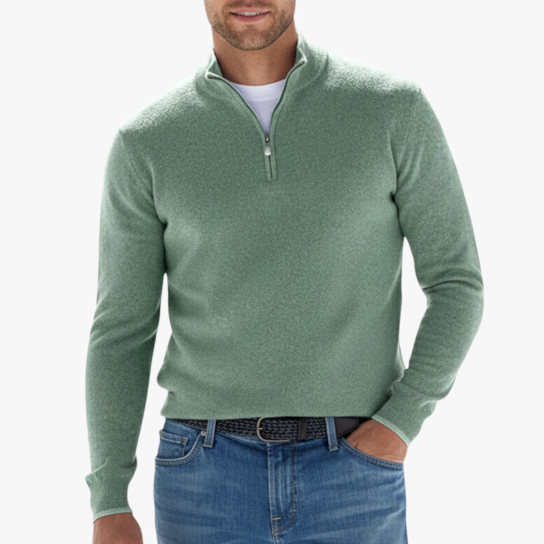 Herren Halbzip Pullover mit Reißverschlusskragen und Komfort-Passform