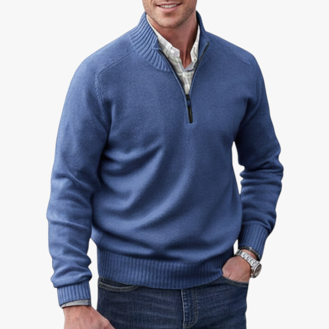 Herren Halbzip Pullover mit Reißverschluss und Warm
