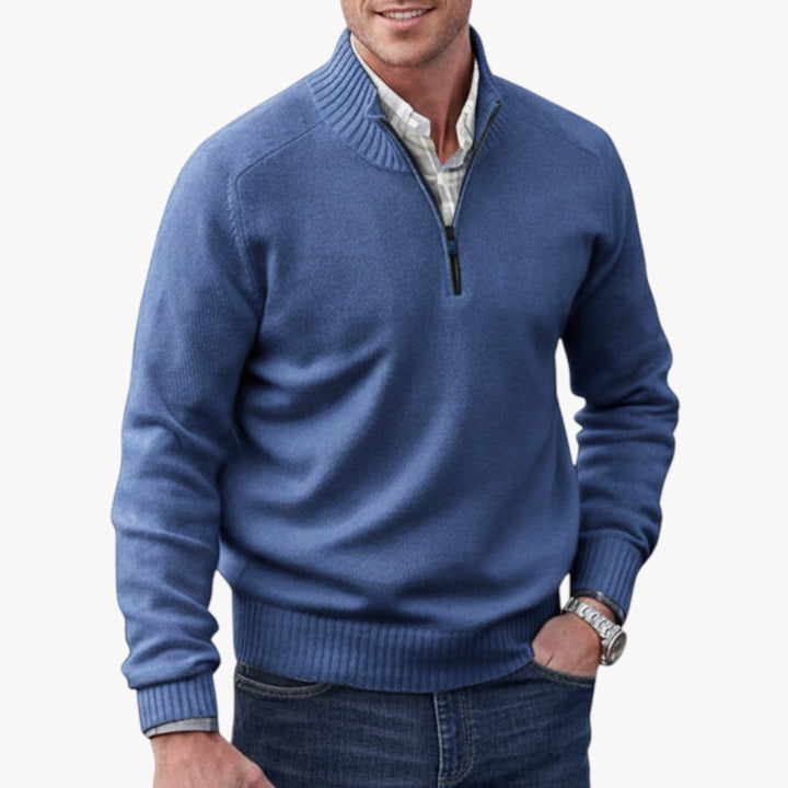 Herren Halbzip Pullover mit Reißverschluss und Warm