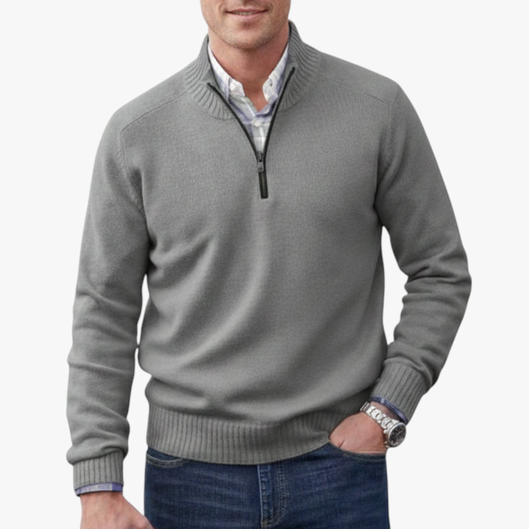 Herren Halbzip Pullover mit Reißverschluss und Warm