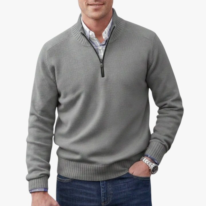 Herren Halbzip Pullover mit Reißverschluss und Warm