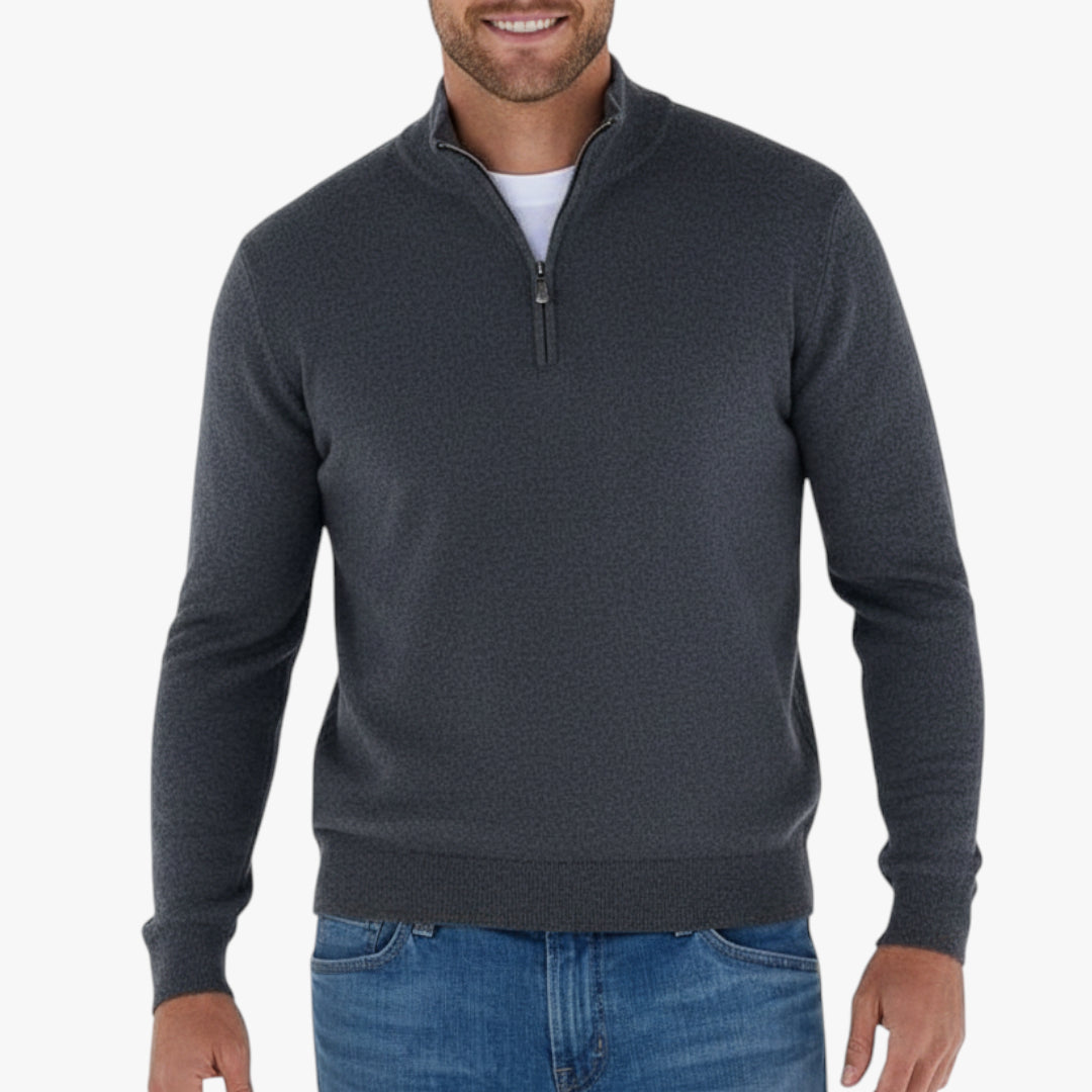 Herren Halbzip Pullover mit Reißverschlusskragen und Komfort-Passform