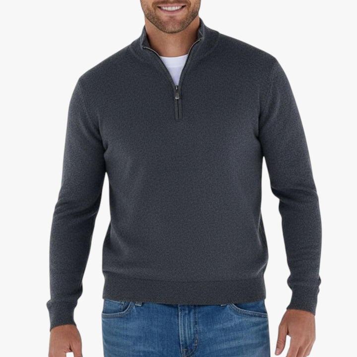 Herren Halbzip Pullover mit Reißverschlusskragen und Komfort-Passform