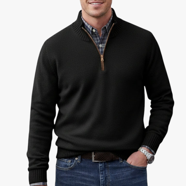 Herren Halbzip Pullover mit Reißverschluss und Warm