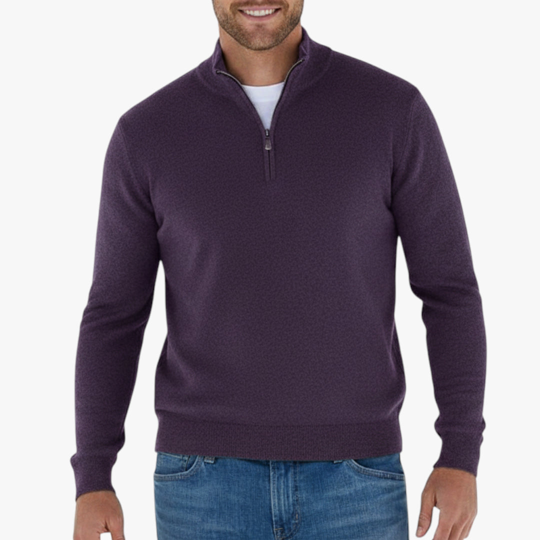 Herren Halbzip Pullover mit Reißverschlusskragen und Komfort-Passform
