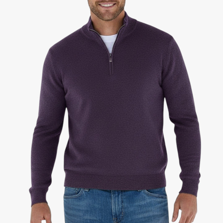 Herren Halbzip Pullover mit Reißverschlusskragen und Komfort-Passform