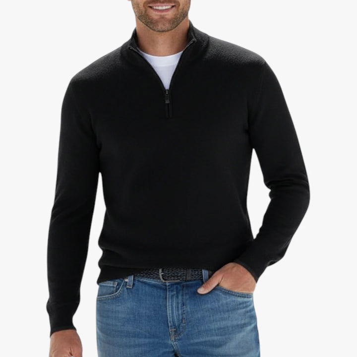 Herren Halbzip Pullover mit Reißverschlusskragen und Komfort-Passform