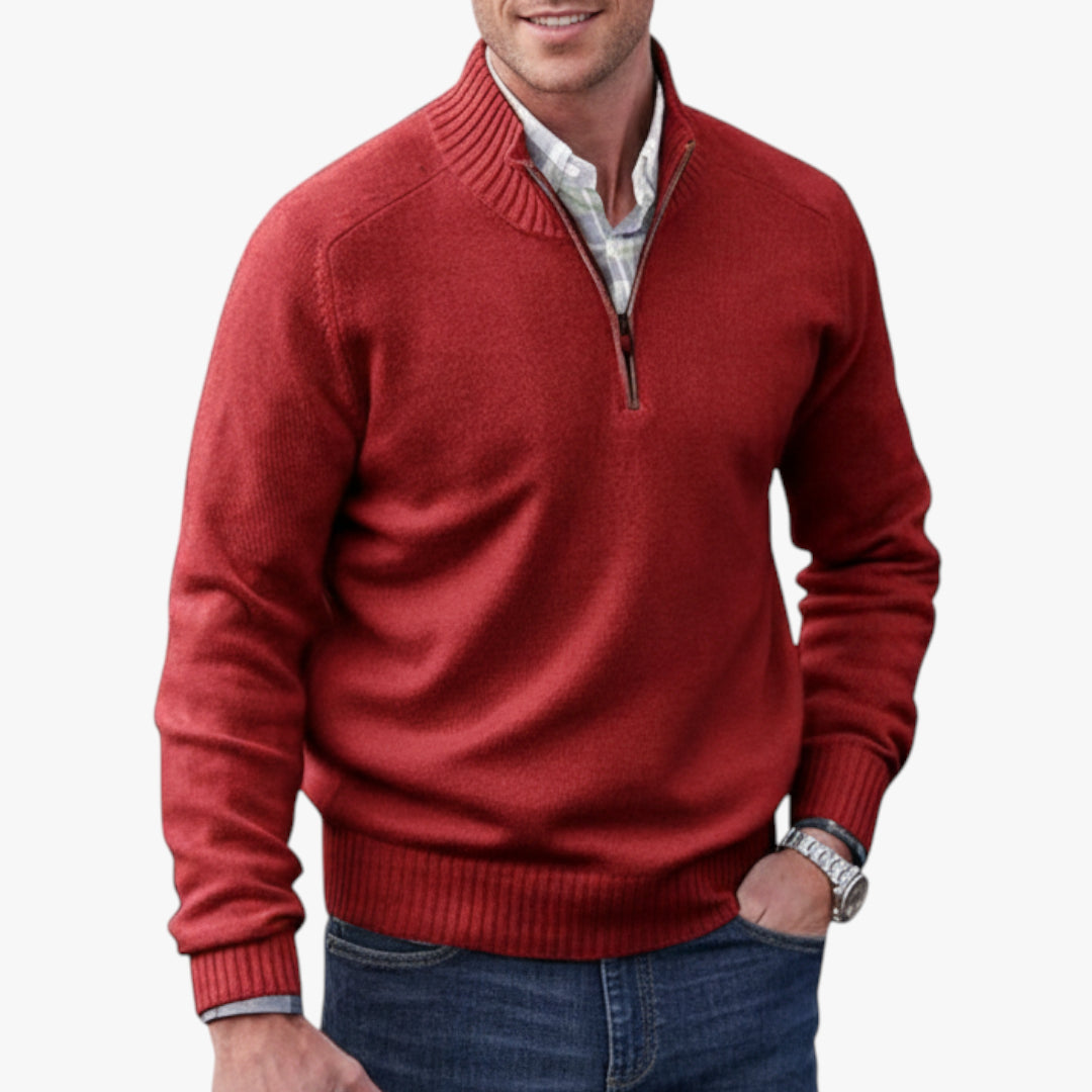 Herren Halbzip Pullover mit Reißverschluss und Warm