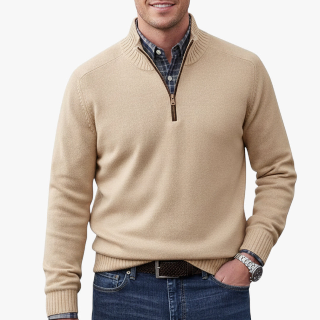 Herren Halbzip Pullover mit Reißverschluss und Warm