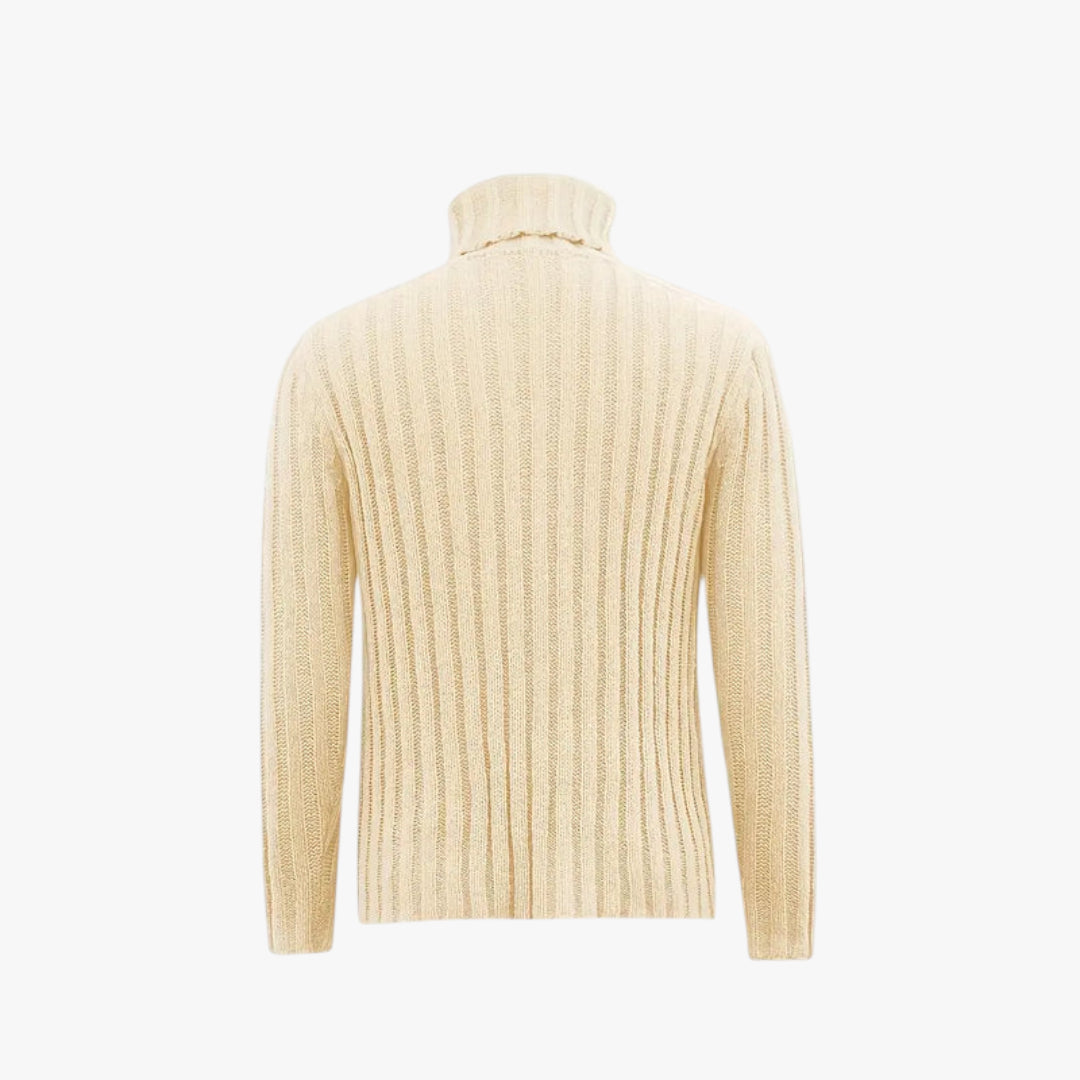 Herren Rollkragen Pullover mit Grobstrick und Elastischen Bündchen