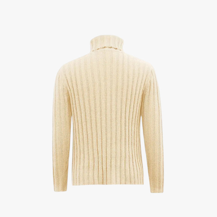 Herren Rollkragen Pullover mit Grobstrick und Elastischen Bündchen