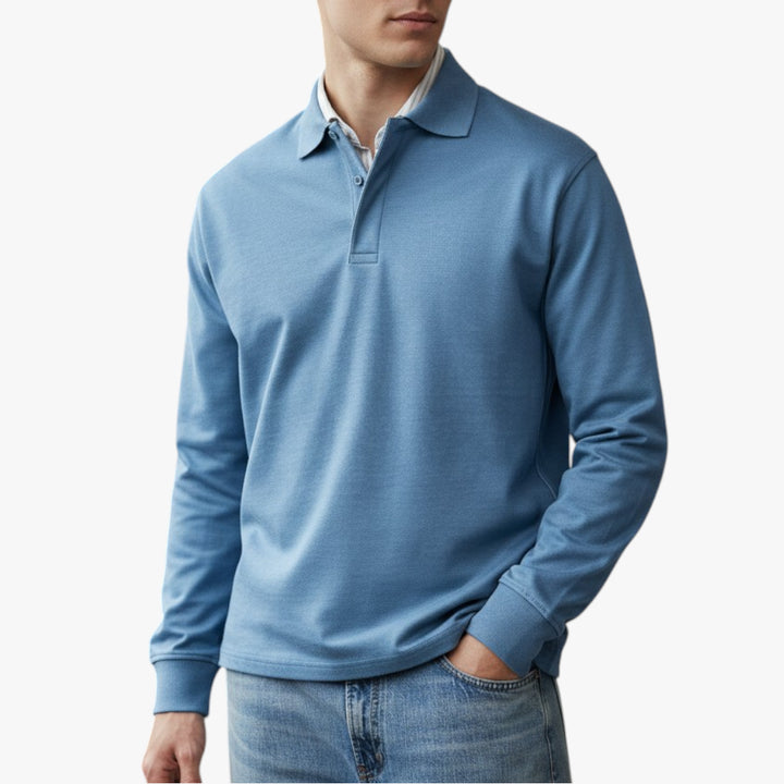 Herren Langarm-Poloshirt | Warm
