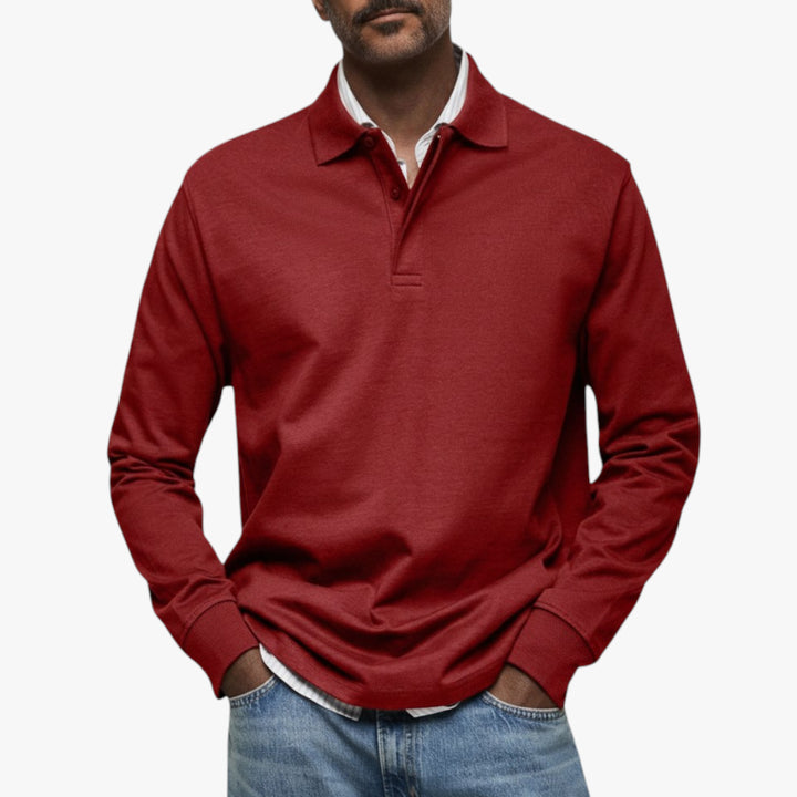 Herren Langarm-Poloshirt | Warm