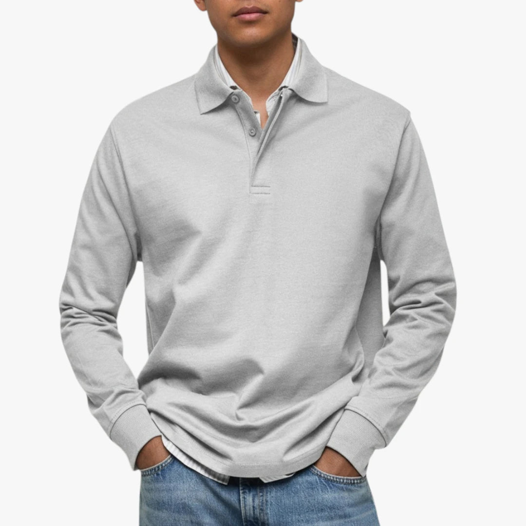 Herren Langarm-Poloshirt | Warm