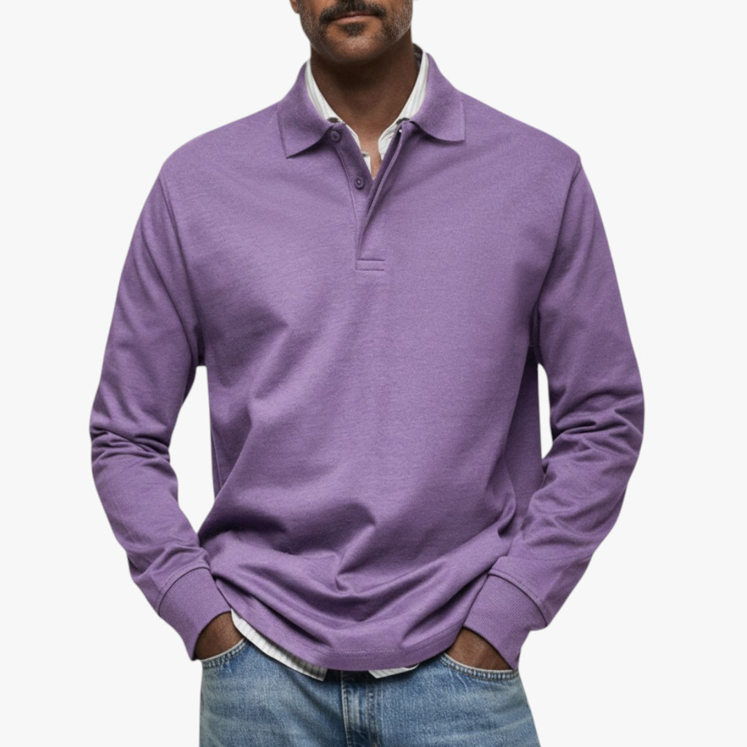 Herren Langarm-Poloshirt | Warm