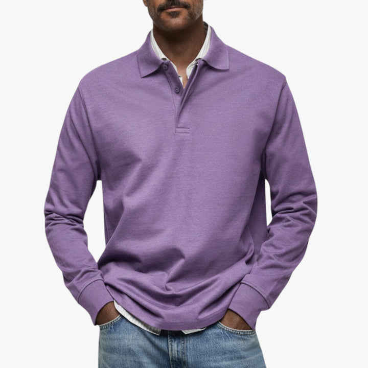 Herren Langarm-Poloshirt | Warm