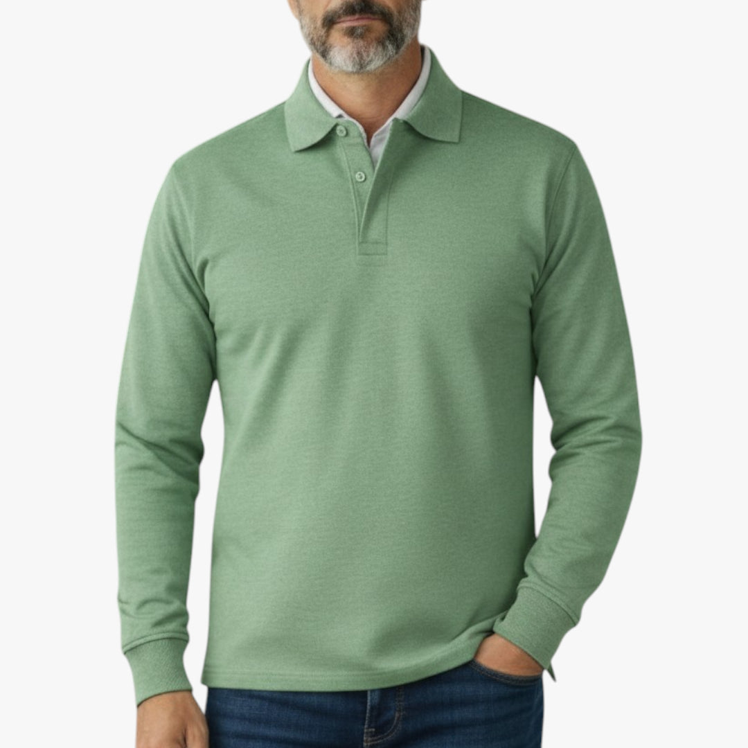 Herren Langarm-Poloshirt | Warm