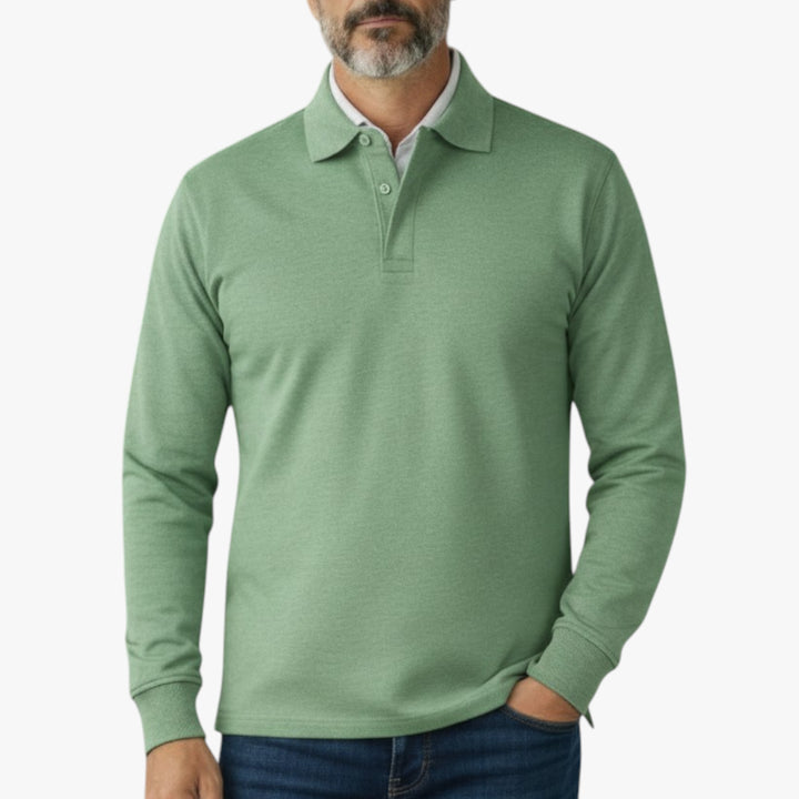 Herren Langarm-Poloshirt | Warm