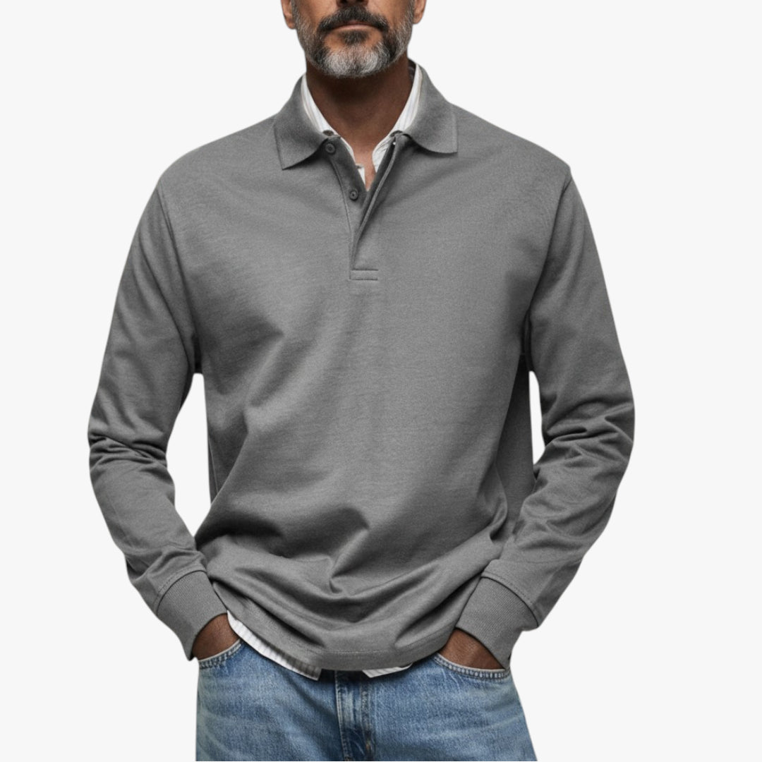 Herren Langarm-Poloshirt | Warm