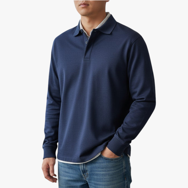 Herren Langarm-Poloshirt | Warm