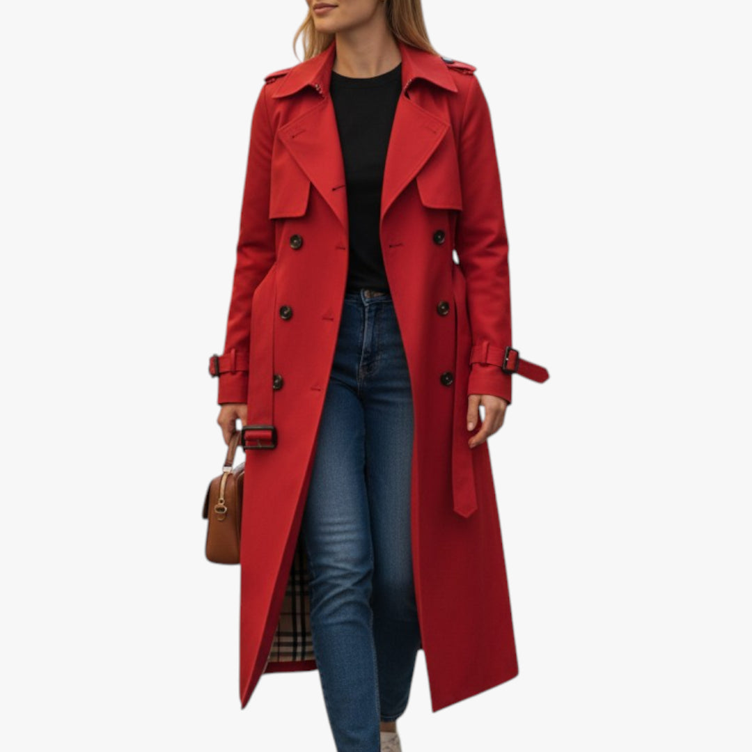 Damen eleganter Trenchcoat | Lang