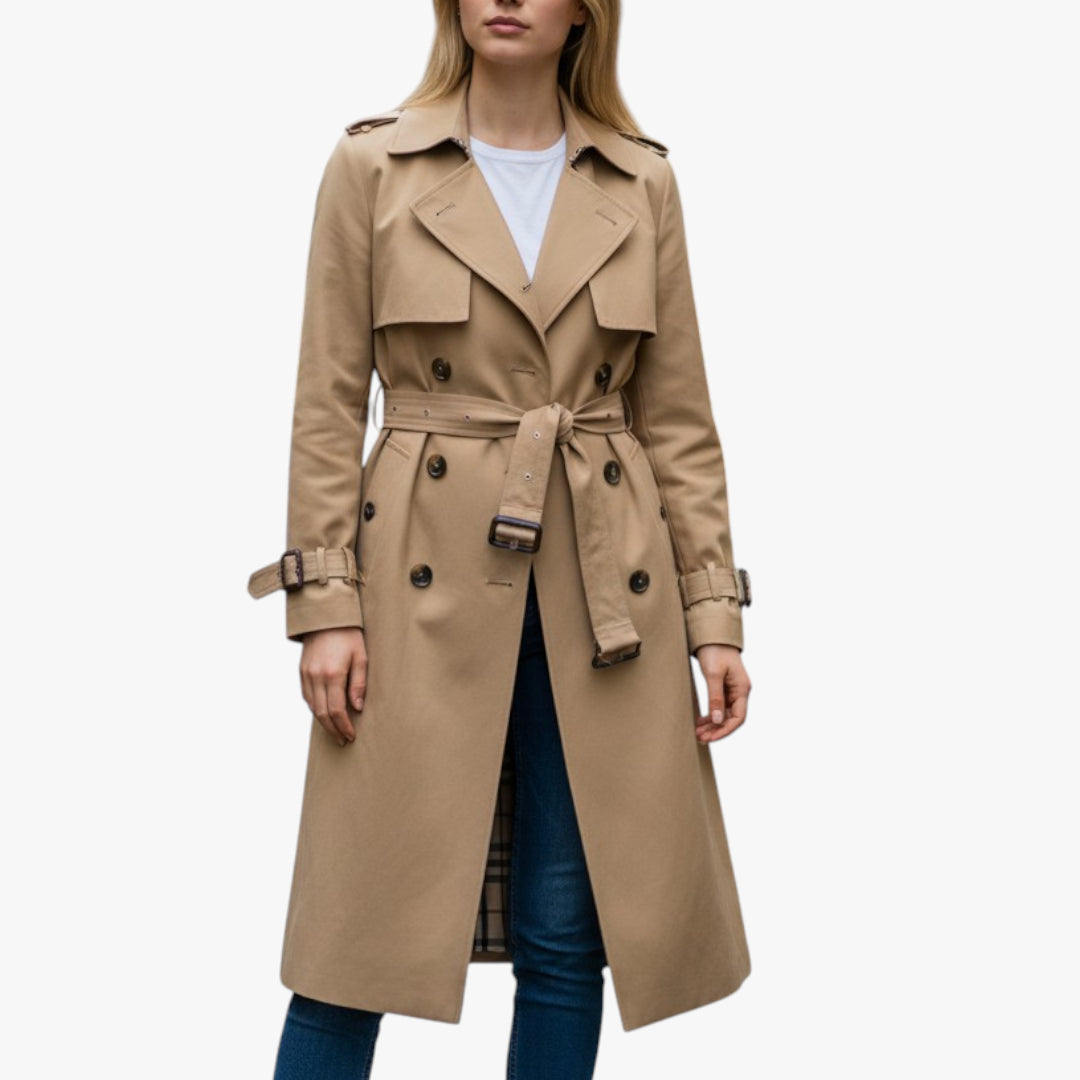 Damen eleganter Trenchcoat | Lang