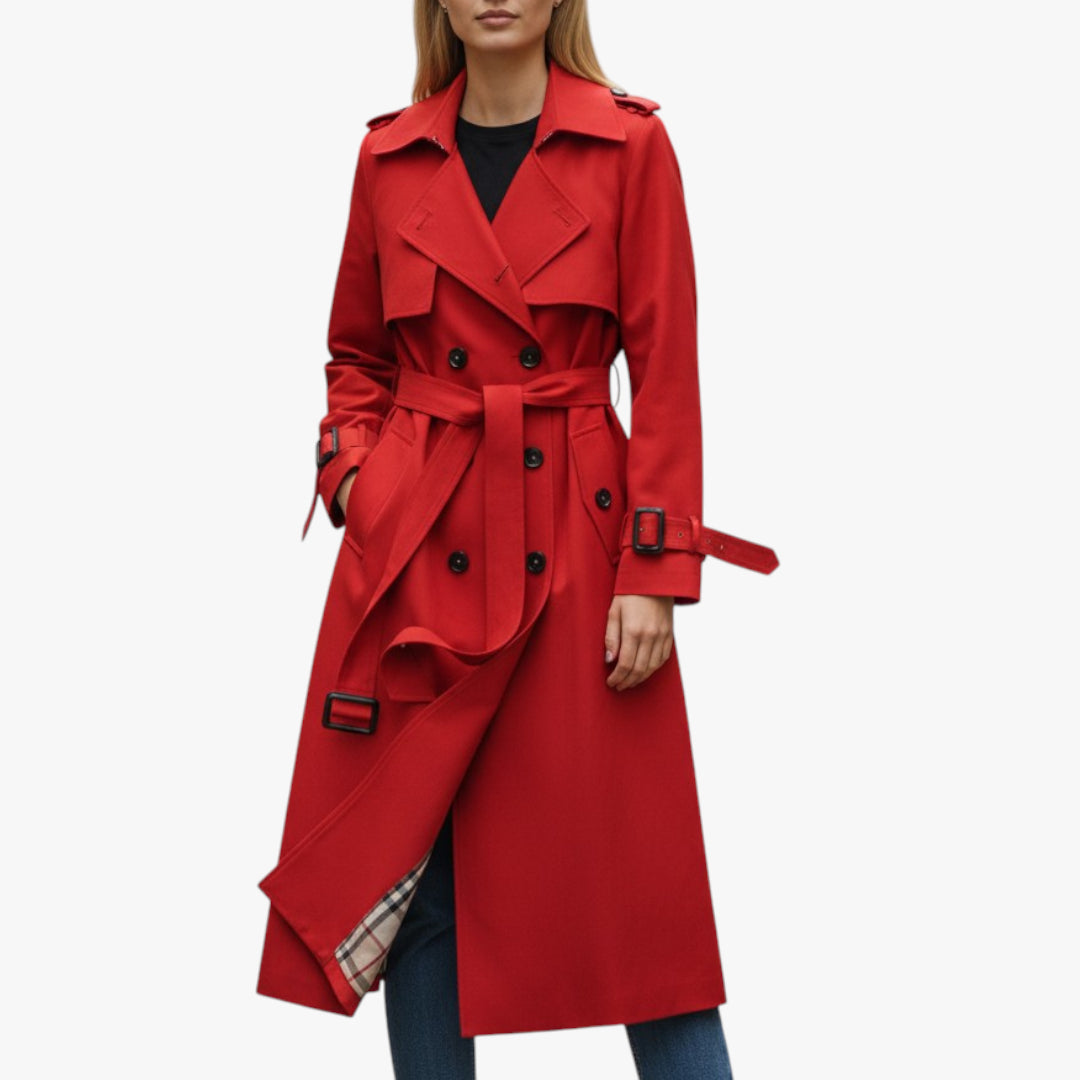 Damen eleganter Trenchcoat | Lang